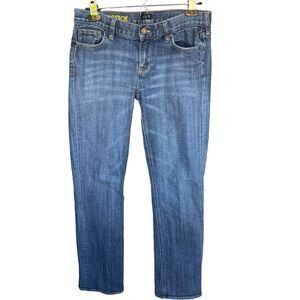 J Crew Factory Matchstick Jeans Womens Size 29 Straight Leg Blue Low Rise
